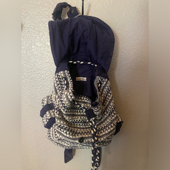 Roxy Backpack Navy Blue and White - Picture 4 of 4